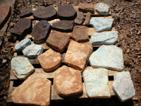 Fieldstone made with concrete from molds.