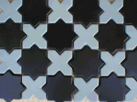Photo of #0939 - style X-O tiles in black and white color.