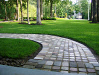 Cobblestone Pavers made by the Murray family with our concrete paver moulds.