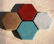 P-992 Thick hexagon Driveway Pavers made with Olde World Concrete Moulds.