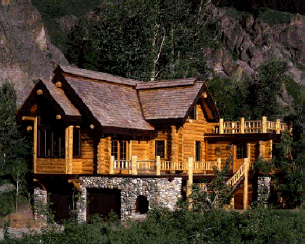 Concrete basement walls with River Rock stone.